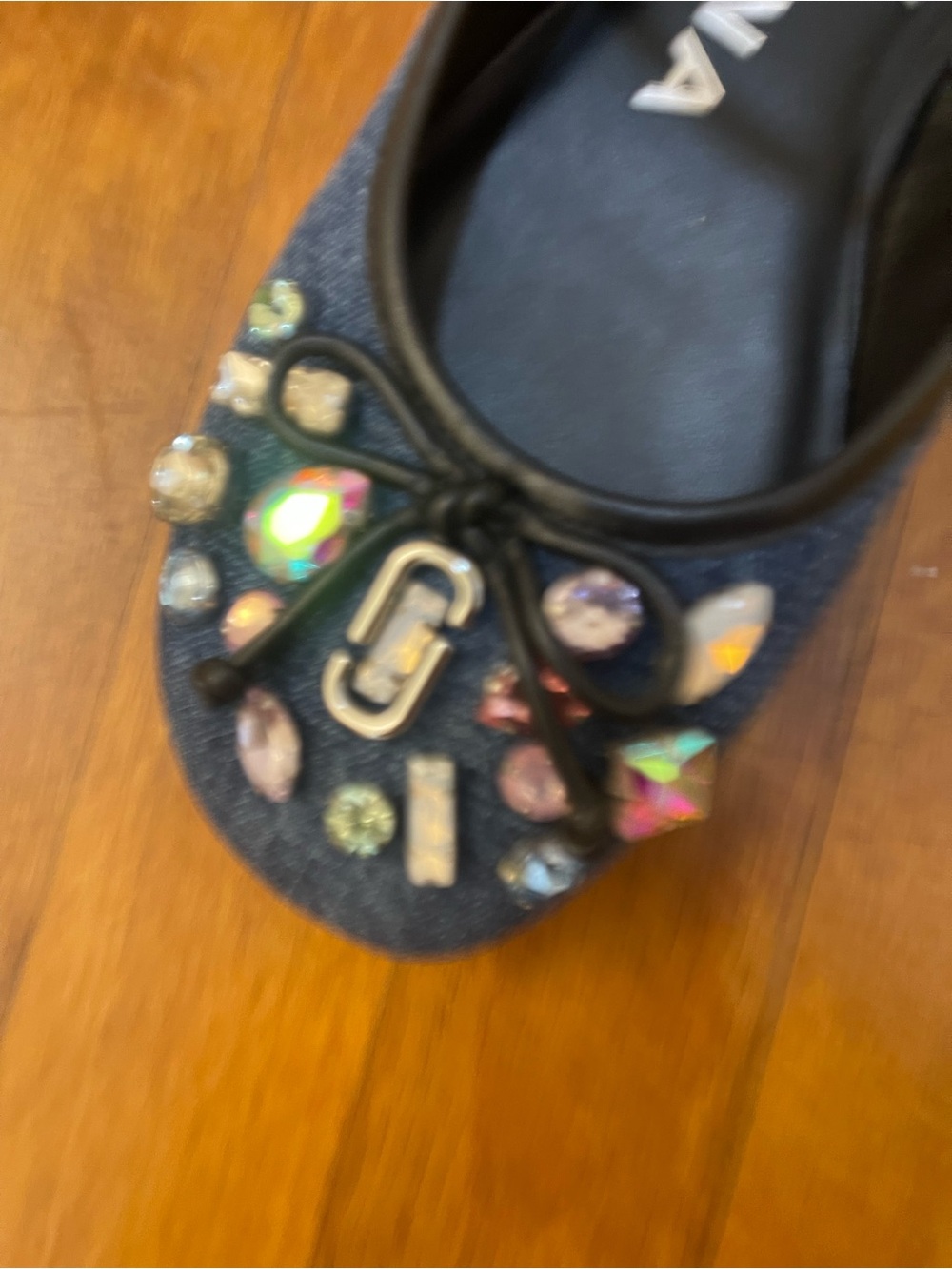 Marc Jacobs Navy Jeweled Mary Jane Flats - Picture 2 of 7